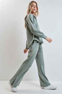 Dash and Stars Pantal&oacute;n largo ancho viscosa suave verde