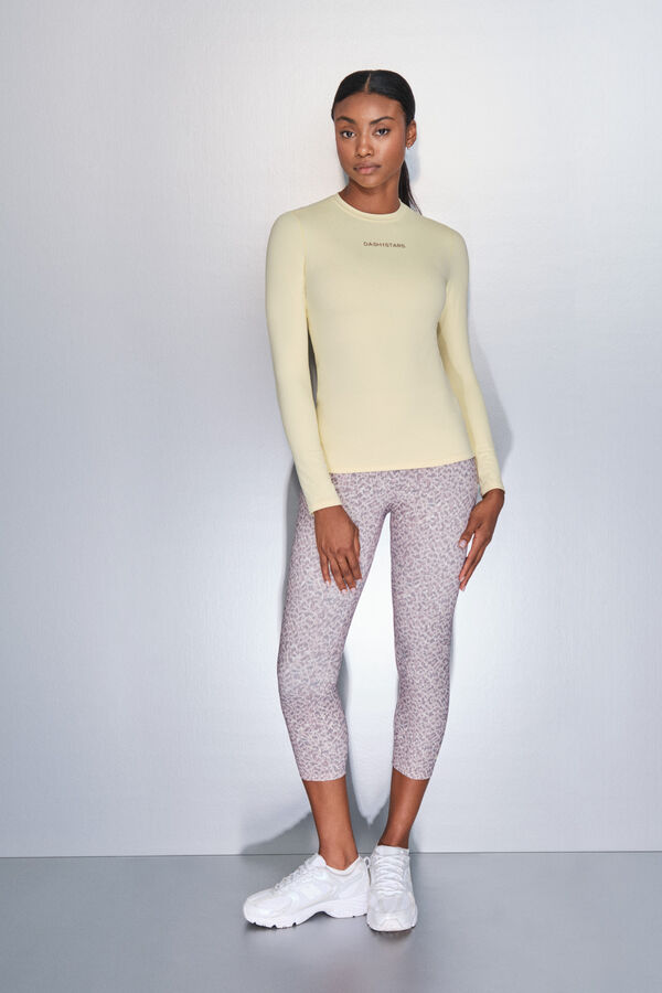 Dash and Stars Camiseta manga larga amarillo estampado