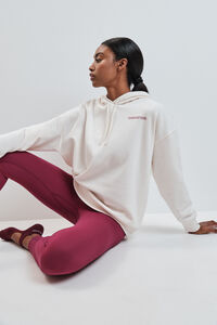 Dash and Stars Sudadera felpa algod&oacute;n blanco