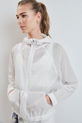 Dash and Stars Chaqueta cortavientos capucha blanca blanco