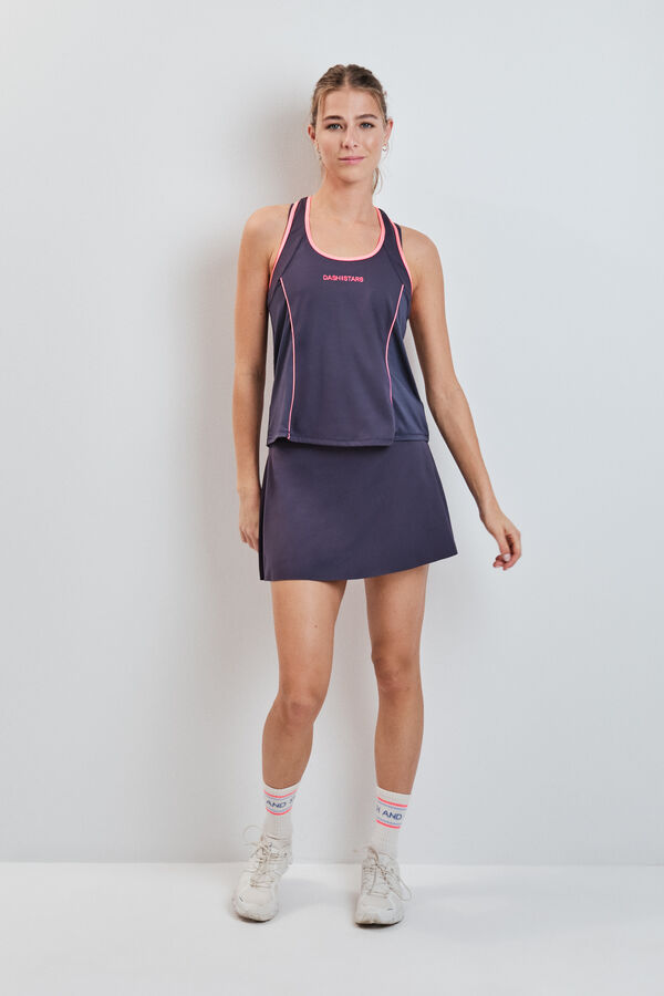 Dash and Stars Camiseta entallada sin mangas gris gris