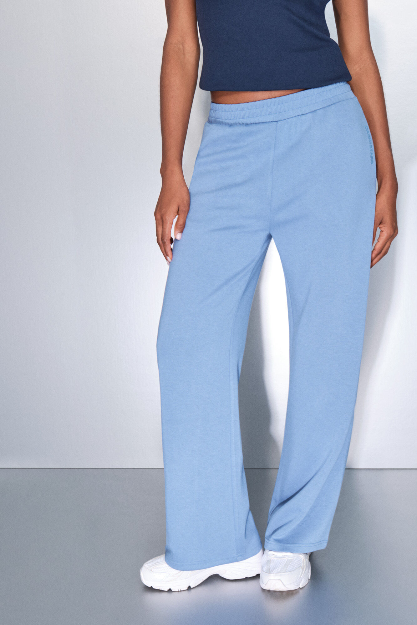 Dash and Stars Pantal&oacute;n recto ancho azul medio