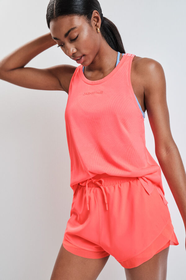 Dash and Stars Short ultra ligero malla rojo rosa