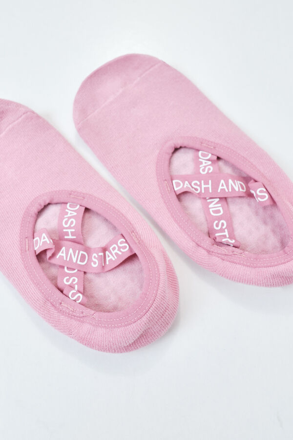 Dash and Stars Calcetines algod&oacute;n zapatilla ballet rosa rosa