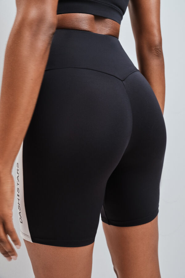 Dash and Stars Leggings ciclista 4D STRETCH contraste negro negro
