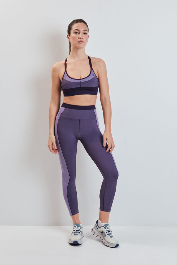 Dash and Stars Leggings SEAMLESS COMFORT crop morado morado/lila