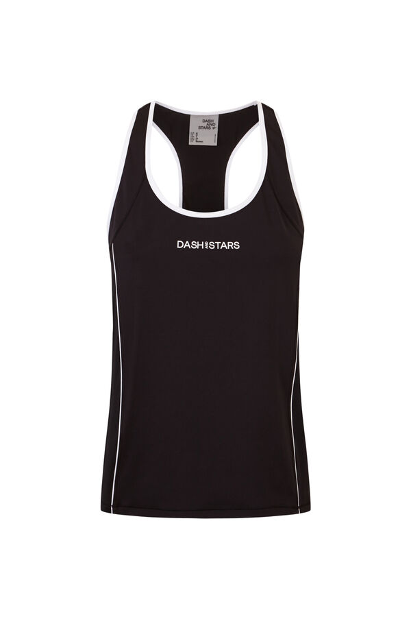 Dash and Stars Camiseta entallada sin mangas negro negro