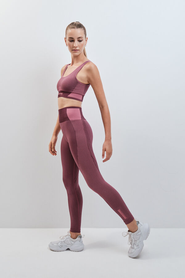 Dash and Stars Leggings largo SEAMLESS COMFORT burgundy rojo