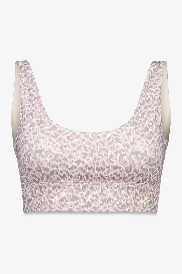 Dash and Stars Sujetador deportivo 4D STRETCH animal print blanco beige