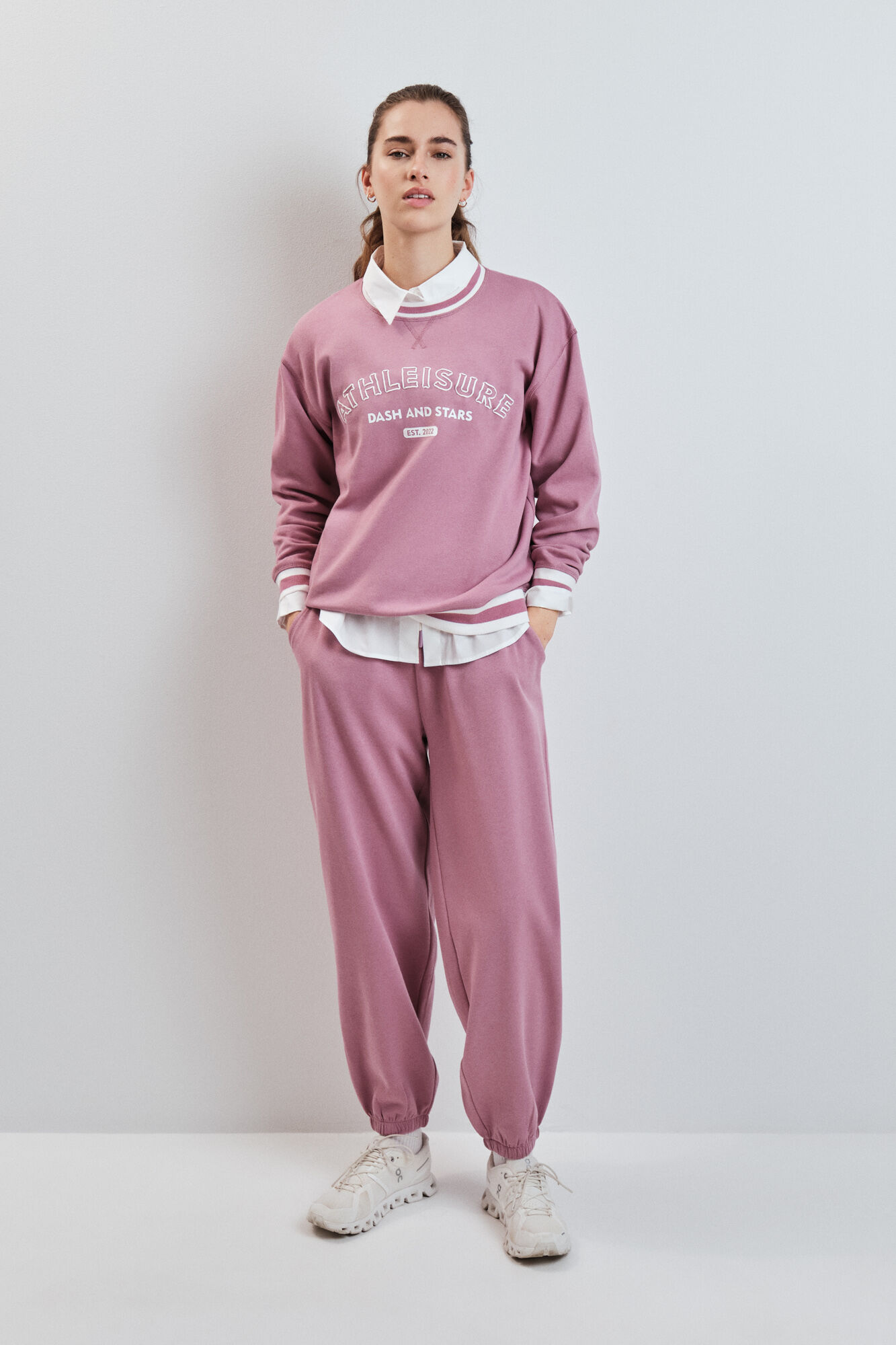 Dash and Stars Sudadera college felpa rosa