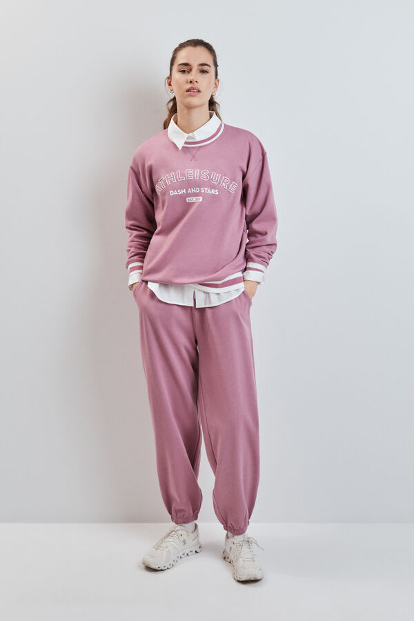 Dash and Stars Sudadera college felpa rosa rosa