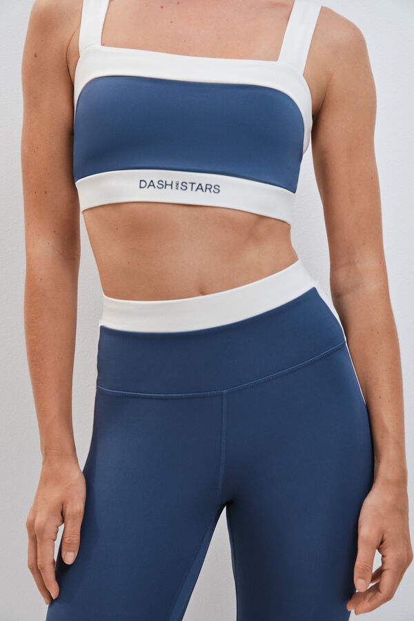 Dash and Stars Leggings largos 4D STRETCH azul oscuro azul