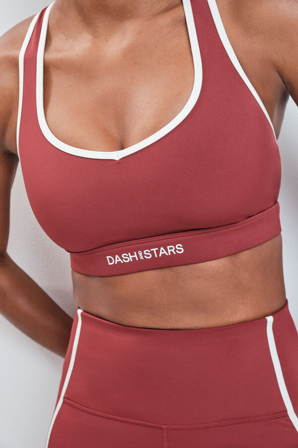 Dash and Stars Sujetador deportivo 4D Stretch burgundy rojo