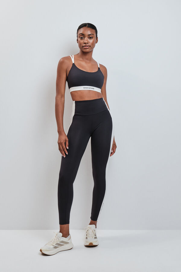 Dash and Stars Sujetador deportivo 4D Stretch contraste negro negro