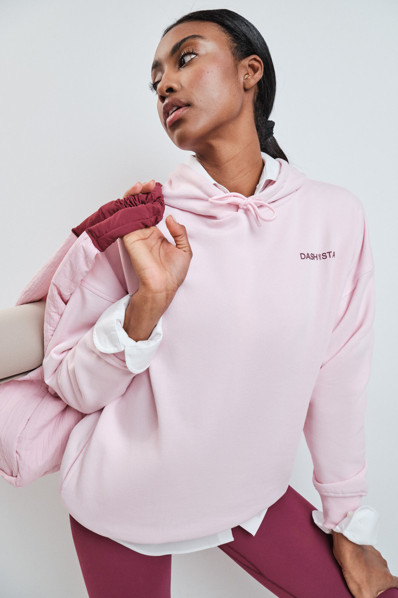 Dash and Stars Sudadera felpa algod&oacute;n rosa