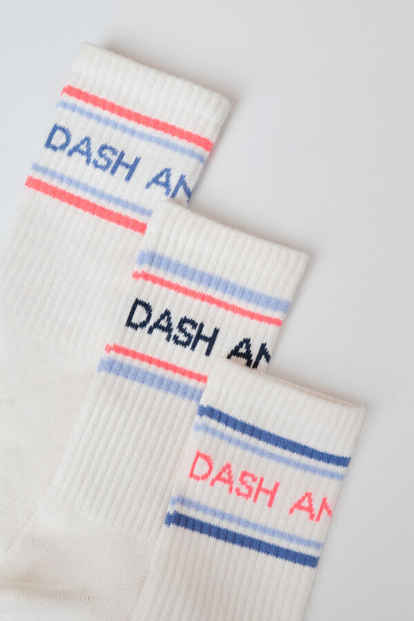 Dash and Stars Pack 3 calcetines t&eacute;cnicos blanco