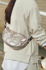 Dash and Stars Bolso bandolera nylon rosa metalizado beige