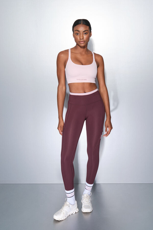 Dash and Stars Leggings THERMAL morado rosa