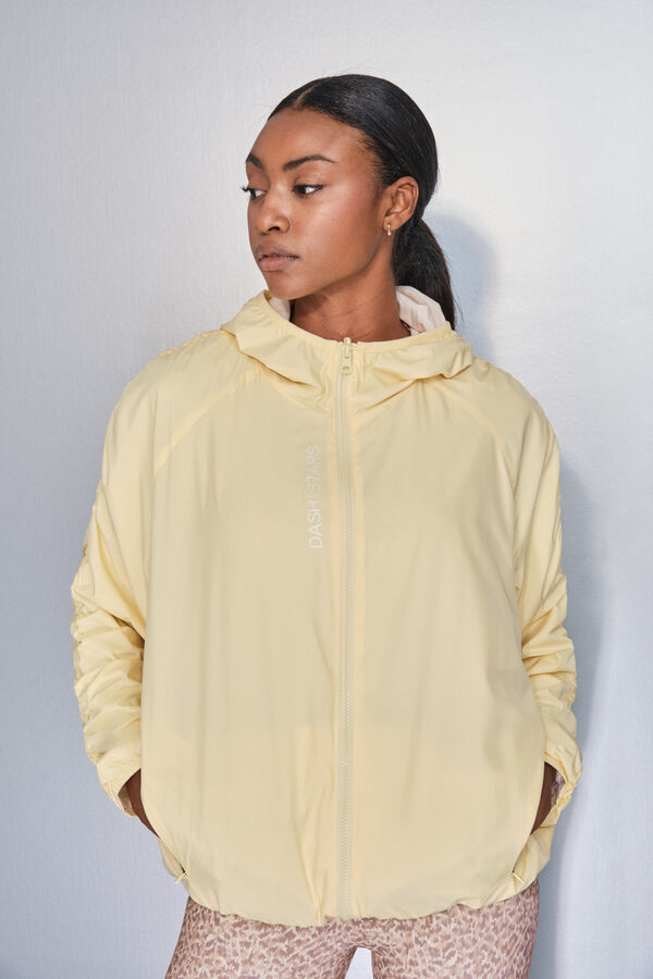 Dash and Stars Chaqueta ligera reversible capucha amarillo estampado