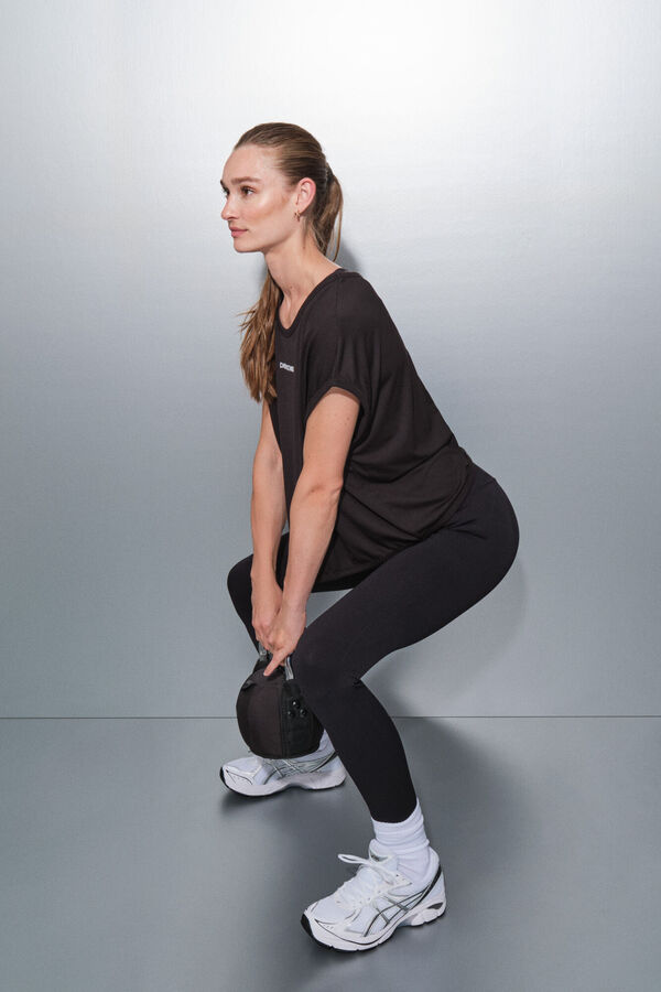 Dash and Stars Camiseta tejido extra suave negra negro