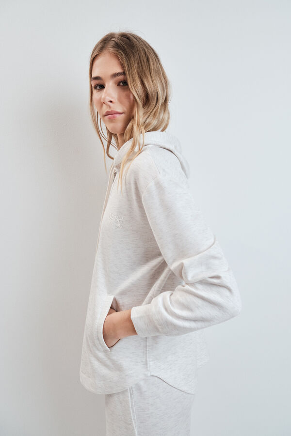 Dash and Stars Chaqueta capucha viscosa suave gris gris