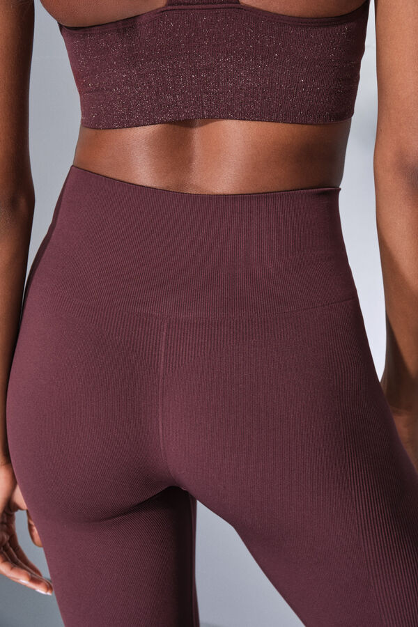 Dash and Stars Leggings SEAMLESS COMFORT morado burdeos