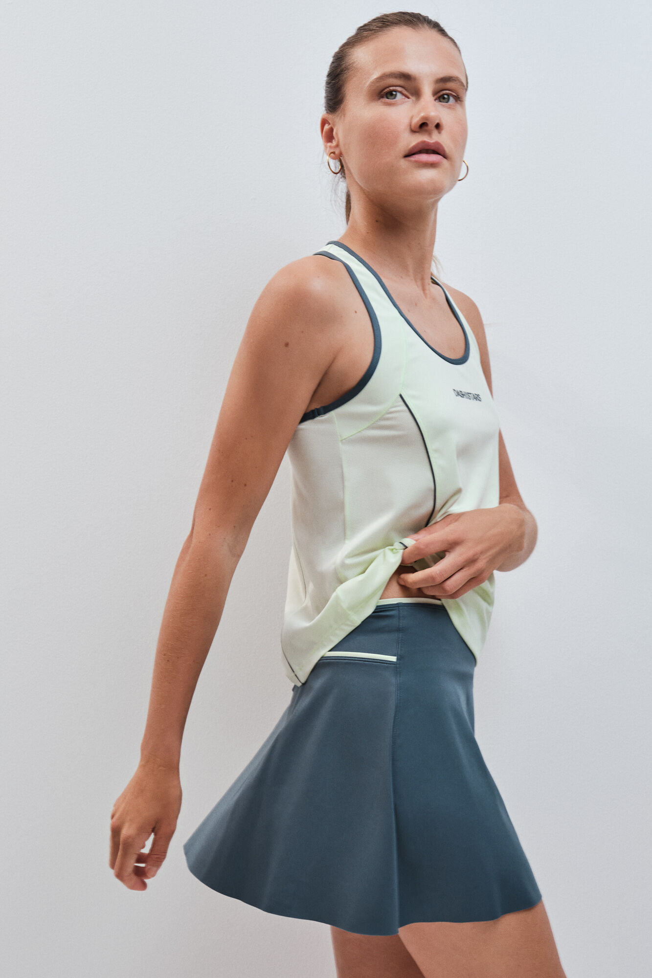 Dash and Stars Falda malla interior verde