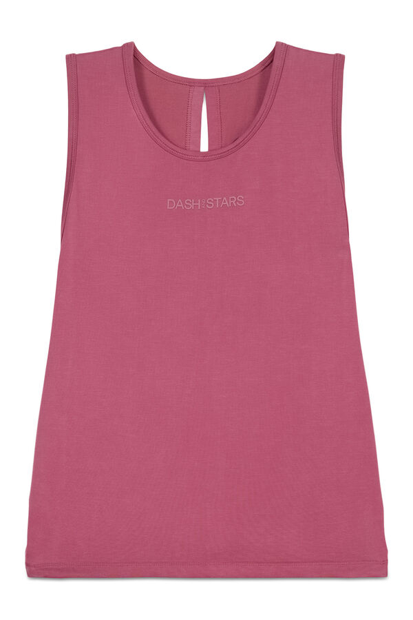 Dash and Stars Camiseta sin mangas tacto suave granate rojo