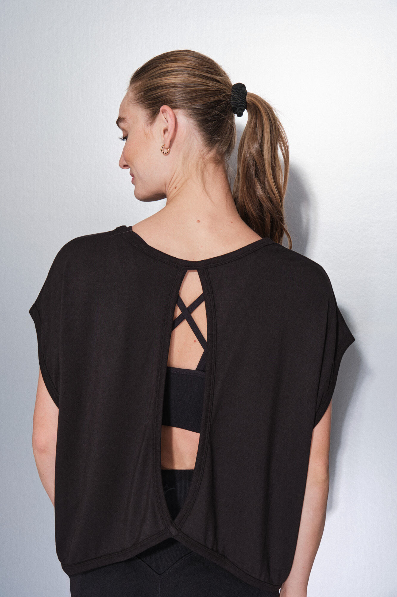 Dash and Stars Camiseta tejido extra suave negra