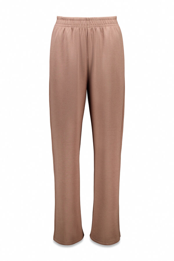 Dash and Stars Pantal&oacute;n recto ancho canal&eacute; marr&oacute;n nude