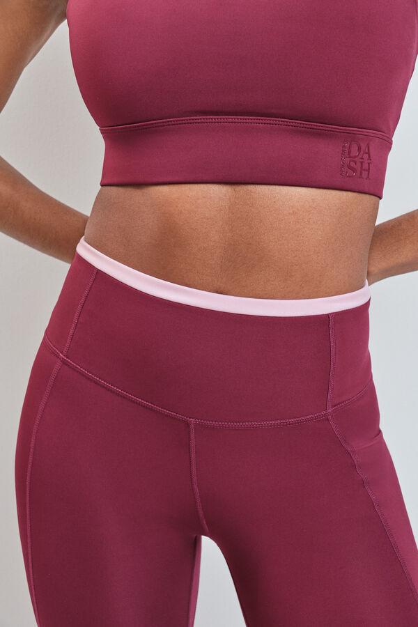 Dash and Stars Leggings pirata burdeos 4D STRETCH rojo