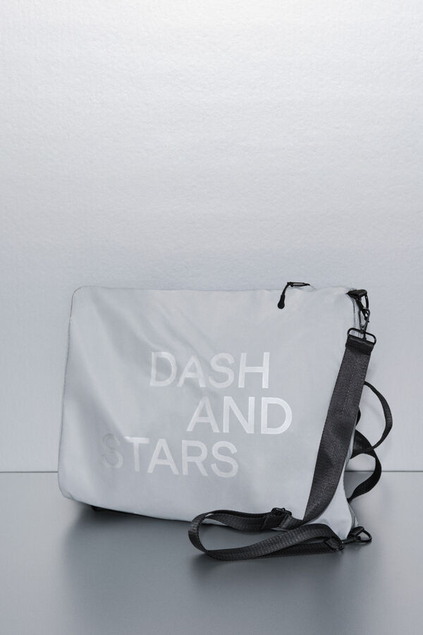 Dash and Stars Mochila multiposici&oacute;n nylon efecto metalizado gris