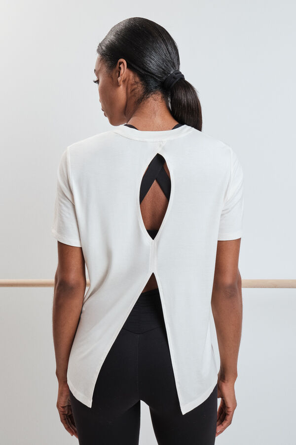 Dash and Stars Camiseta manga corta modal blanca beige