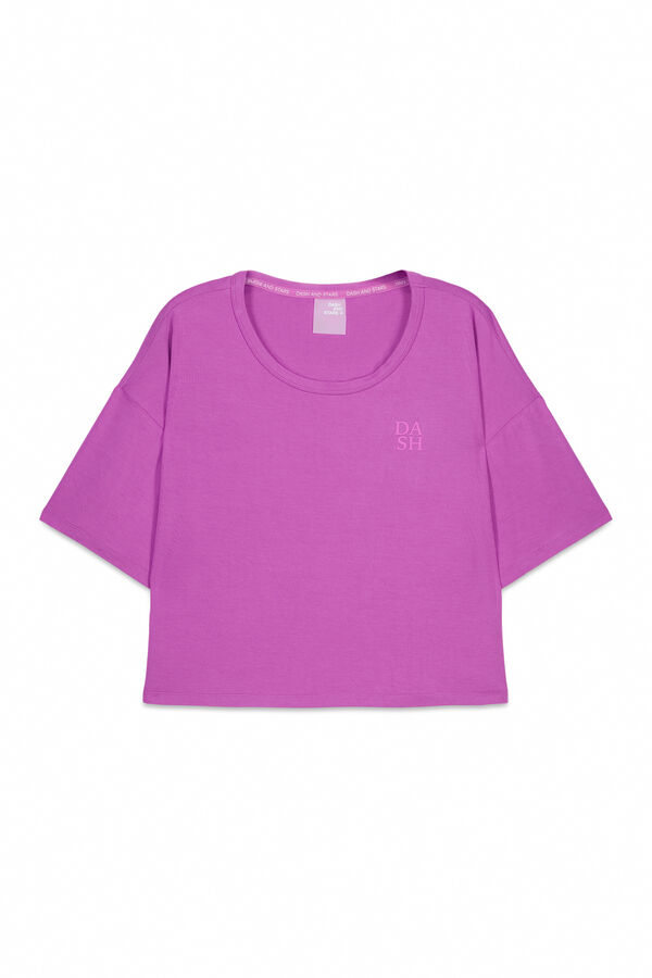 Dash and Stars Camiseta manga corta extra suave rosa rosa