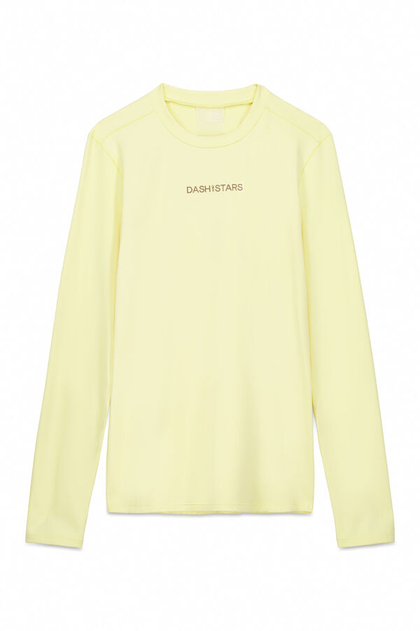 Dash and Stars Camiseta manga larga amarillo estampado