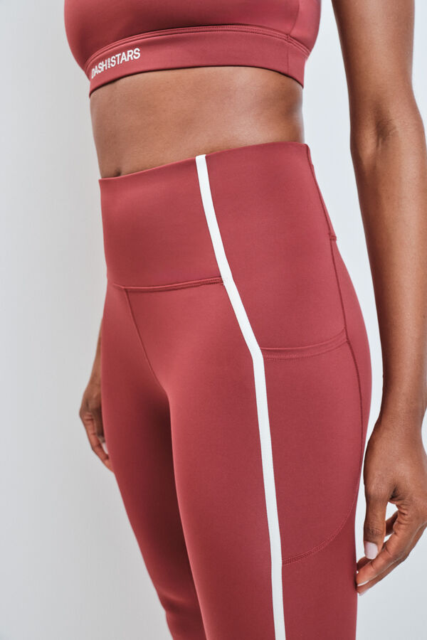 Dash and Stars Leggings largos 4D STRETCH burgundy rojo