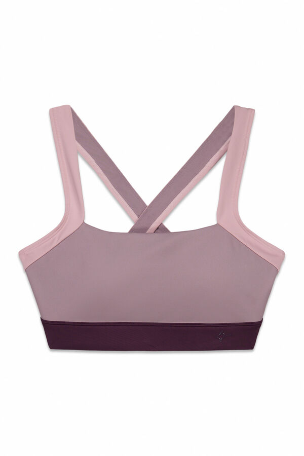 Dash and Stars Sujetador deportivo 4D Stretch color block rosa rosa