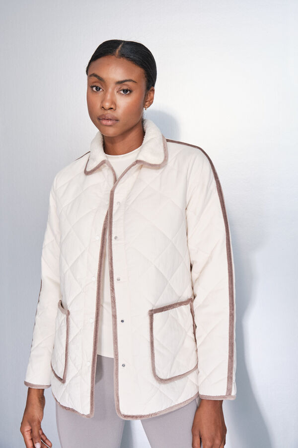 Dash and Stars Chaqueta acolchada rombos beige beige