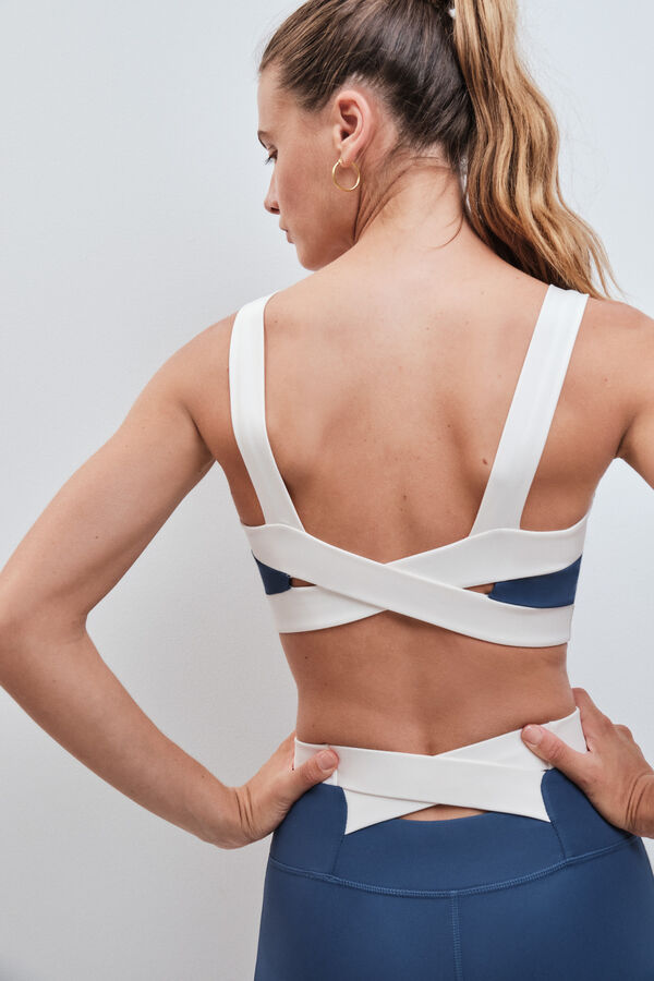 Dash and Stars Sujetador deportivo bandeau 4D Stretch azul azul