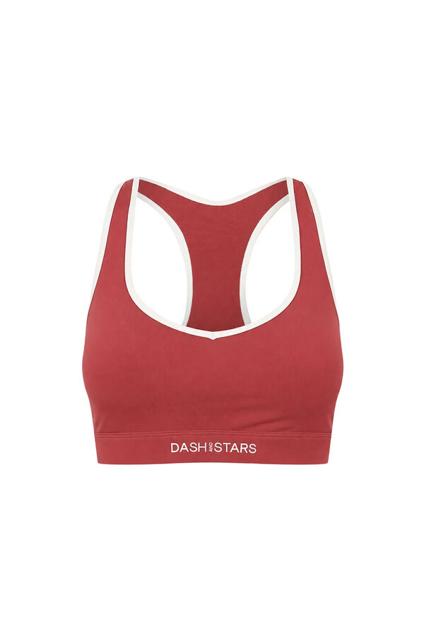 Dash and Stars Sujetador deportivo 4D Stretch burgundy rojo