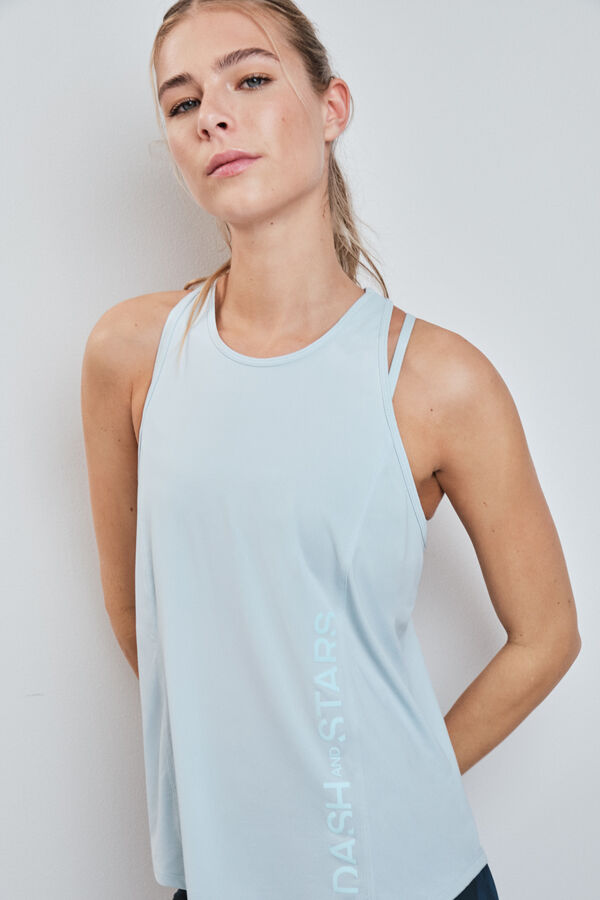 Dash and Stars Camiseta microfibra perforada azul azul