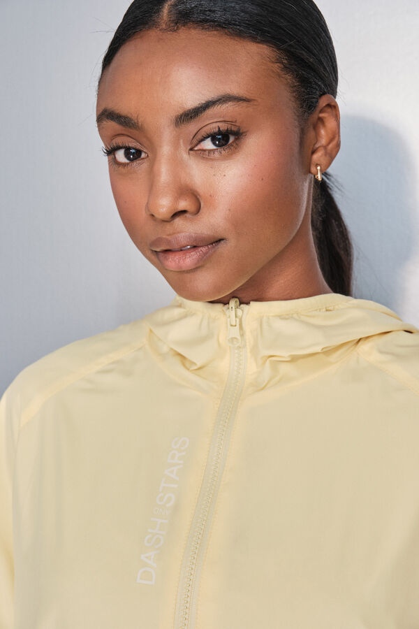 Dash and Stars Chaqueta ligera reversible capucha amarillo estampado