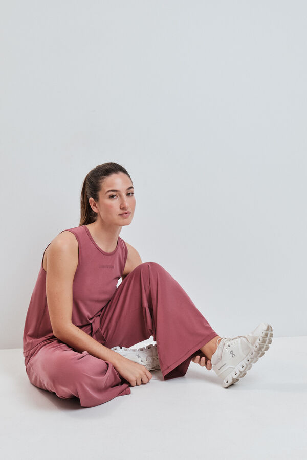 Dash and Stars Camiseta sin mangas tacto suave granate rojo