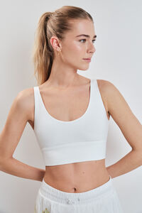Dash and Stars Sujetador deportivo crop 4D Stretch blanco