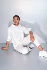 Dash and Stars Sudadera drapeado blanco