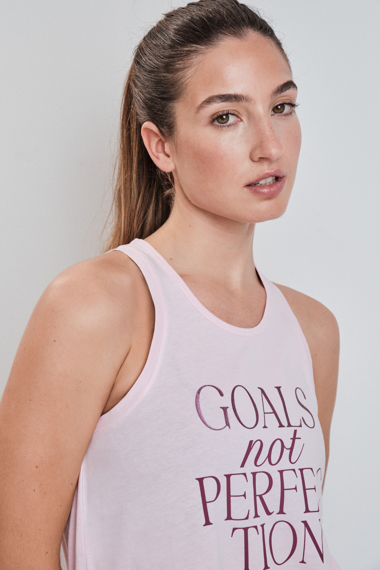 Dash and Stars Camiseta sin mangas algod&oacute;n rosa