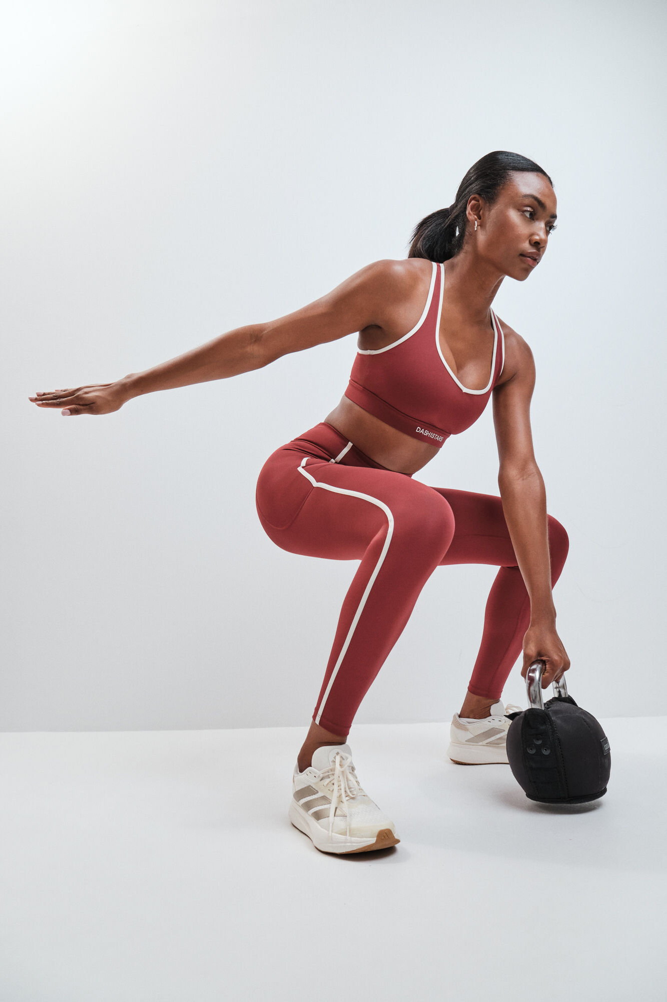 Dash and Stars Leggings largos 4D STRETCH burgundy