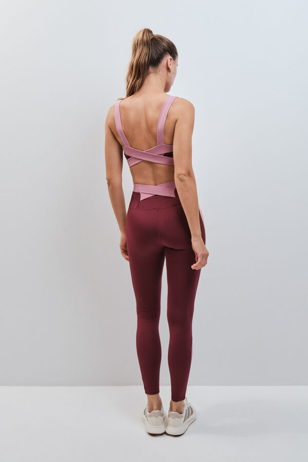 Dash and Stars Leggings largos 4D STRETCH burgundy rojo