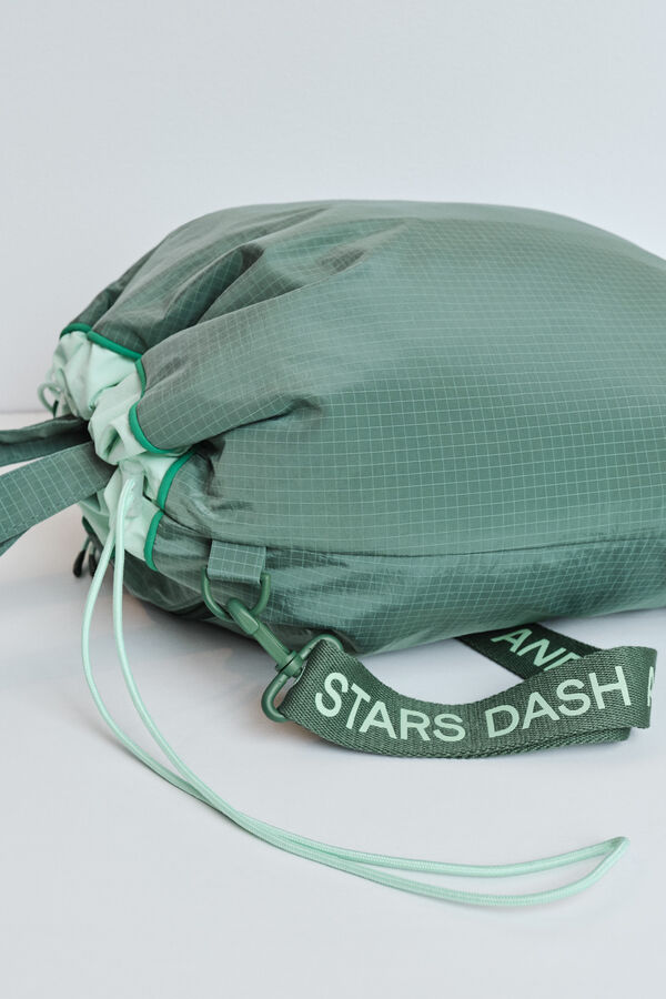 Dash and Stars Bolsa tote nylon acolchado verde