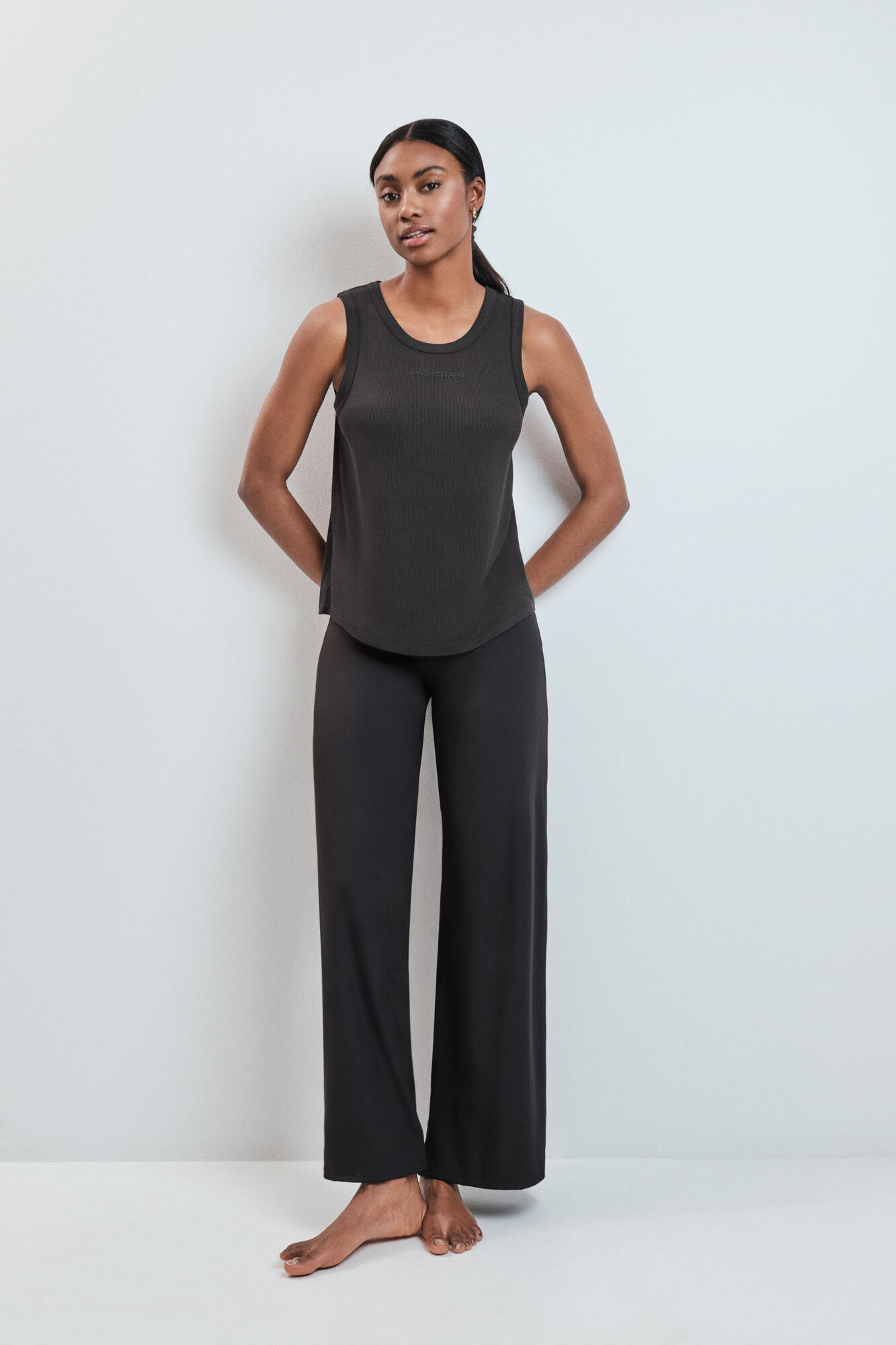 Dash and Stars Camiseta sin mangas rib negra